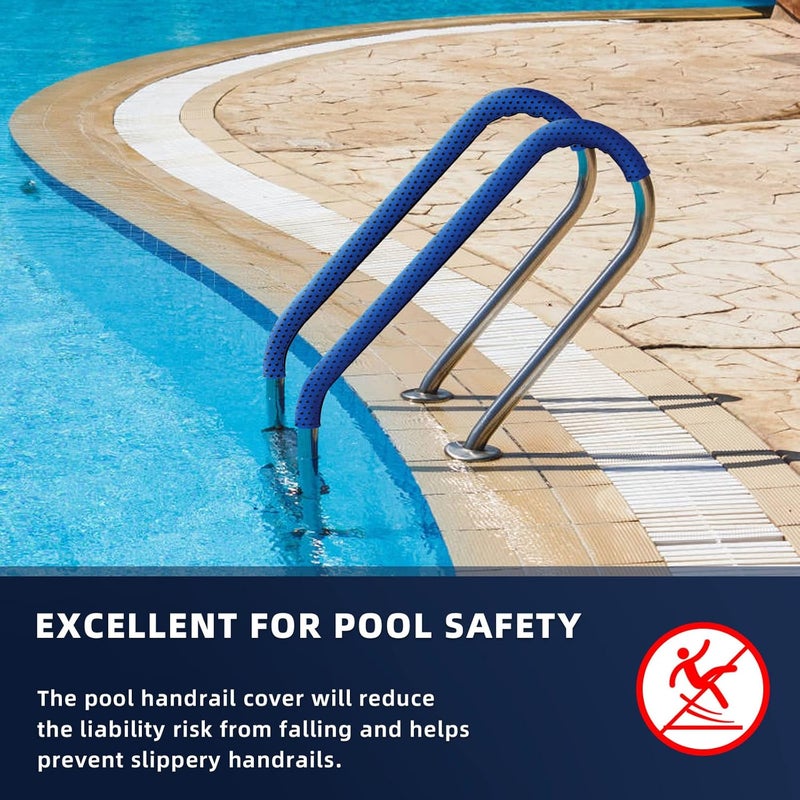 DERMOND Neoprene Zippered Pool Handrail Cover 4 Feet Slip Resistant Rail Grip for Swimming Pool Hand Railing Cover - Image 2